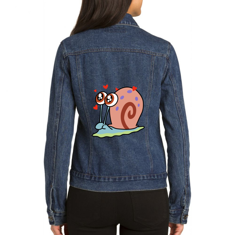 Gary The Snail 12 Ladies Denim Jacket by MaragretPolino | Artistshot