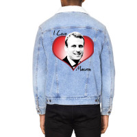 I Love Macron Fitted  80s Unisex Sherpa-lined Denim Jacket | Artistshot