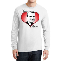 I Love Macron Fitted  80s Long Sleeve Shirts | Artistshot