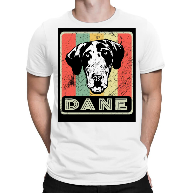 Vintage Dane Dog Gift For Dog Lover Poster Blue T-shirt | Artistshot