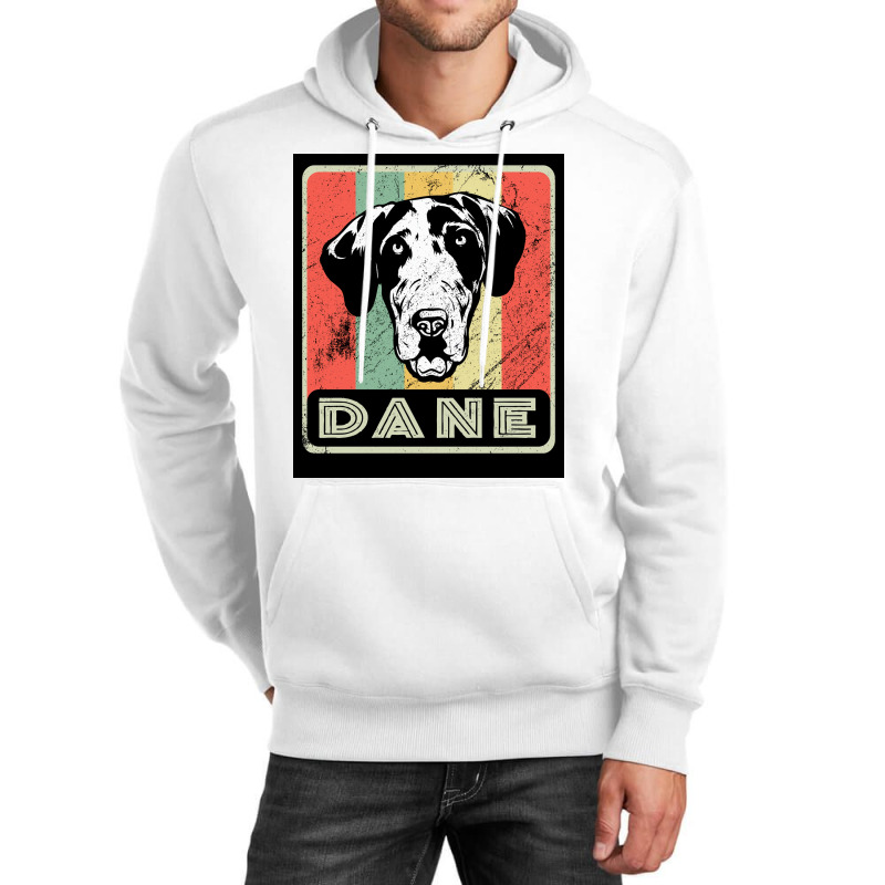 Vintage Dane Dog Gift For Dog Lover Poster Blue Unisex Hoodie | Artistshot