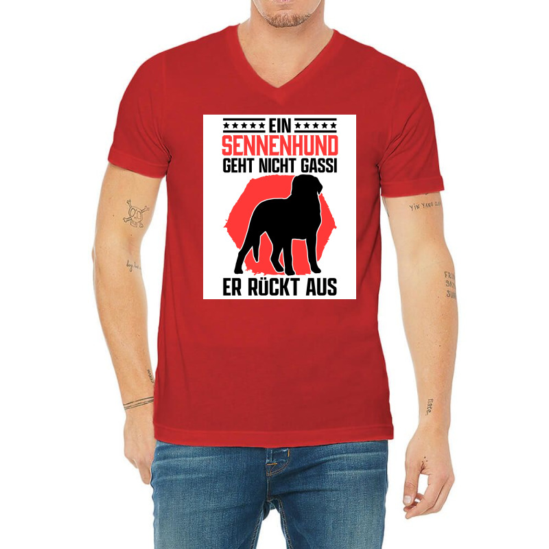 Swiss Mountain Dog Walking Farm Dog Saying Poster Aesthetic V-neck Tee | Artistshot