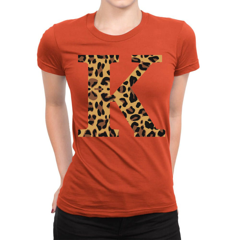 Leopard Print Letter K Ladies Fitted T-Shirt by michaoguirink | Artistshot