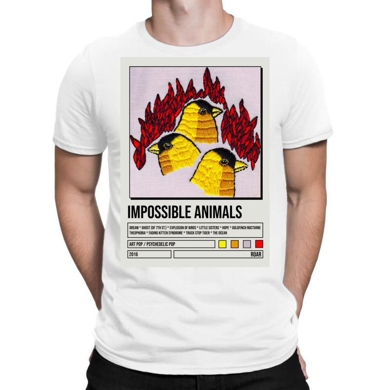 Roar Impossible Animals Album Poster Poster Blue (1) T-Shirt by jilderfedorau | Artistshot