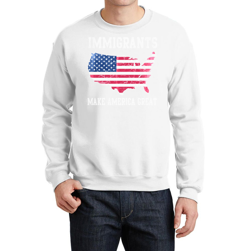 Immigrants Make America Great   Aesthetic Crewneck Sweatshirt | Artistshot