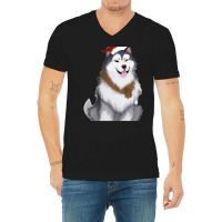 Alaskan Malamute T  Shirt Cute Alaskan Malamute Drawing T  Shirt V-neck Tee | Artistshot