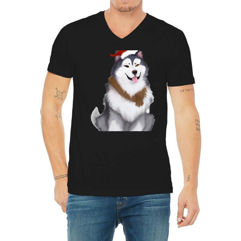 Alaskan Malamute T  Shirt Cute Alaskan Malamute Drawing T  Shirt V-neck Tee | Artistshot