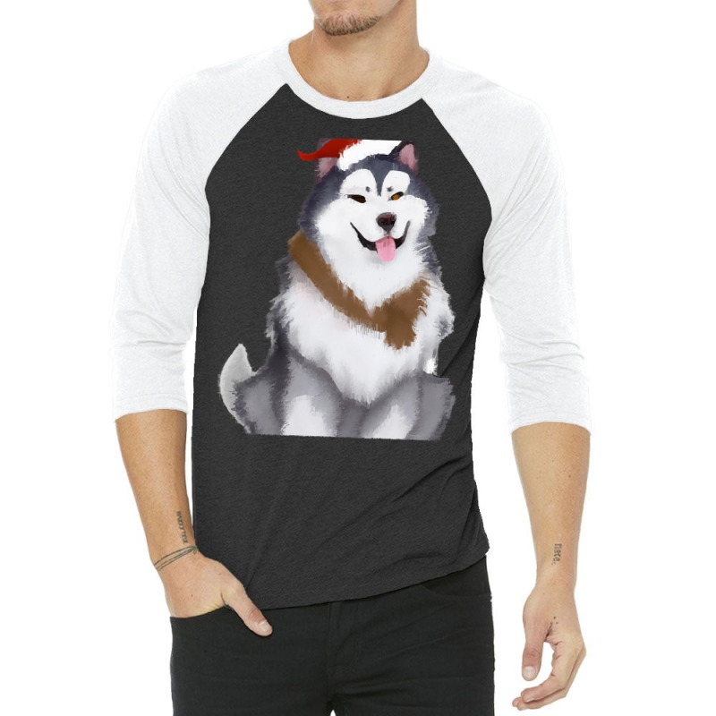 Alaskan Malamute T  Shirt Cute Alaskan Malamute Drawing T  Shirt 3/4 Sleeve Shirt | Artistshot