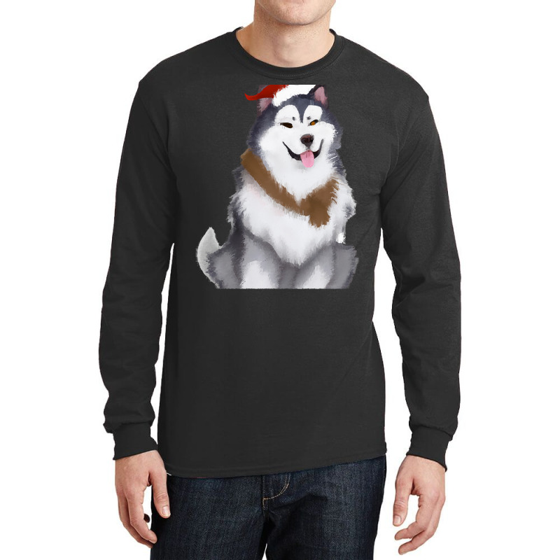 Alaskan Malamute T  Shirt Cute Alaskan Malamute Drawing T  Shirt Long Sleeve Shirts | Artistshot