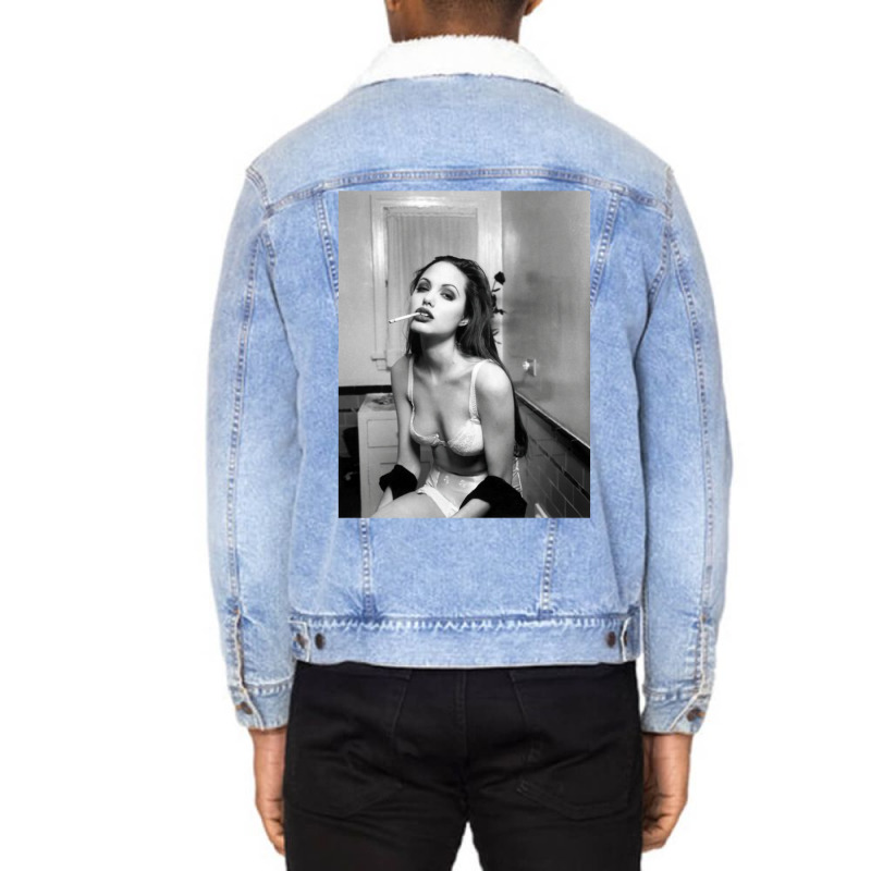 Angelina Jolie Unisex Sherpa-Lined Denim Jacket by raimalkereemg | Artistshot