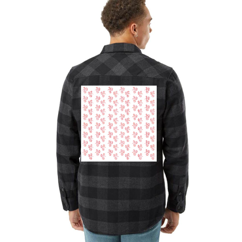 Red And White Flower Pattern Poster Boy Flannel Shirt | Artistshot