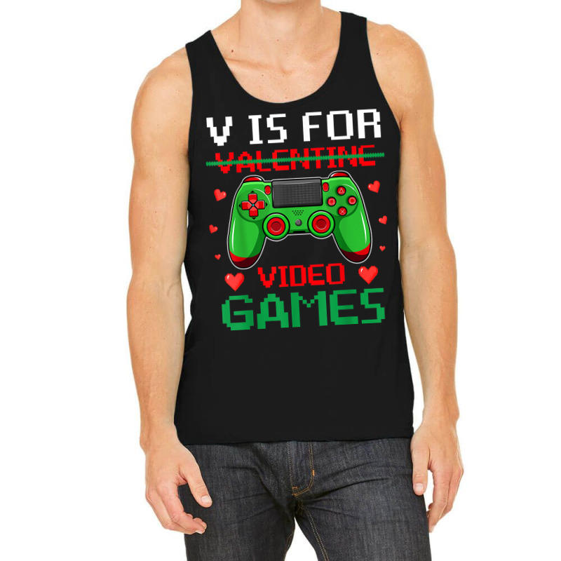 V Is For Video Games Funny Valentinex27s Day Gifts Classic Tshirt Star Tank Top | Artistshot