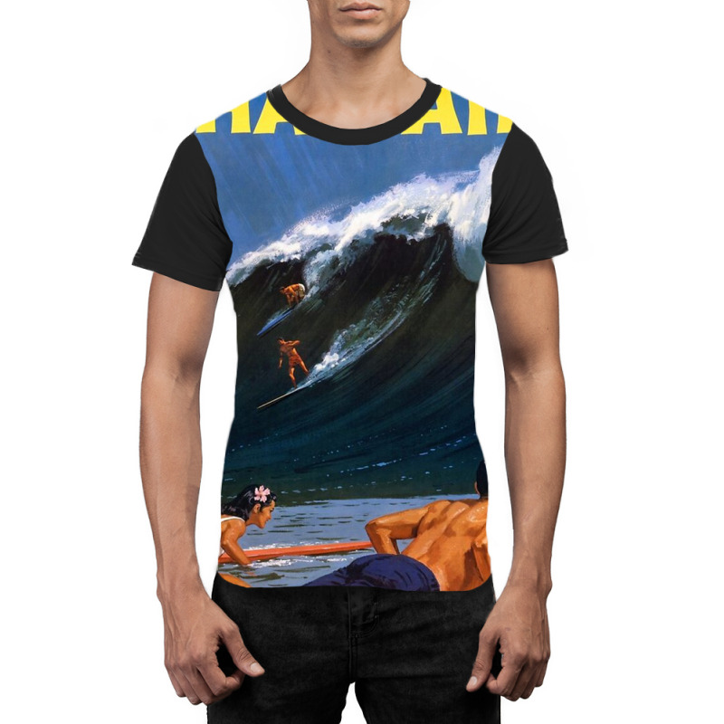 Hawaii Vintage Travel Poster Restored Graphic T-shirt | Artistshot