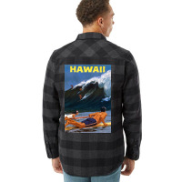 Hawaii Vintage Travel Poster Restored Flannel Shirt | Artistshot