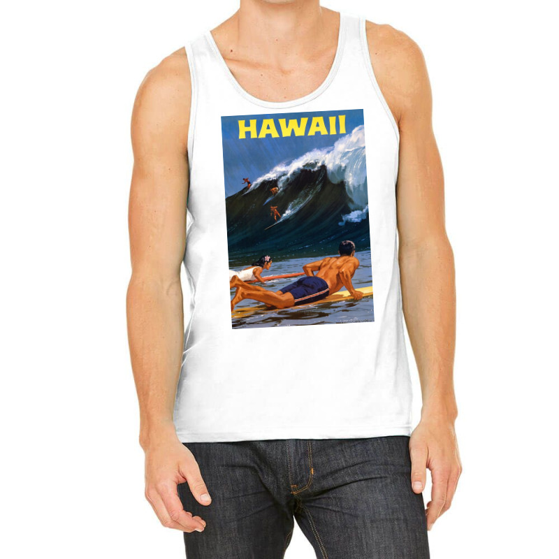 Hawaii Vintage Travel Poster Restored Tank Top | Artistshot