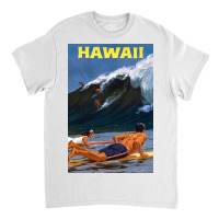 Hawaii Vintage Travel Poster Restored Classic T-shirt | Artistshot