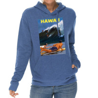 Hawaii Vintage Travel Poster Restored Lightweight Hoodie | Artistshot