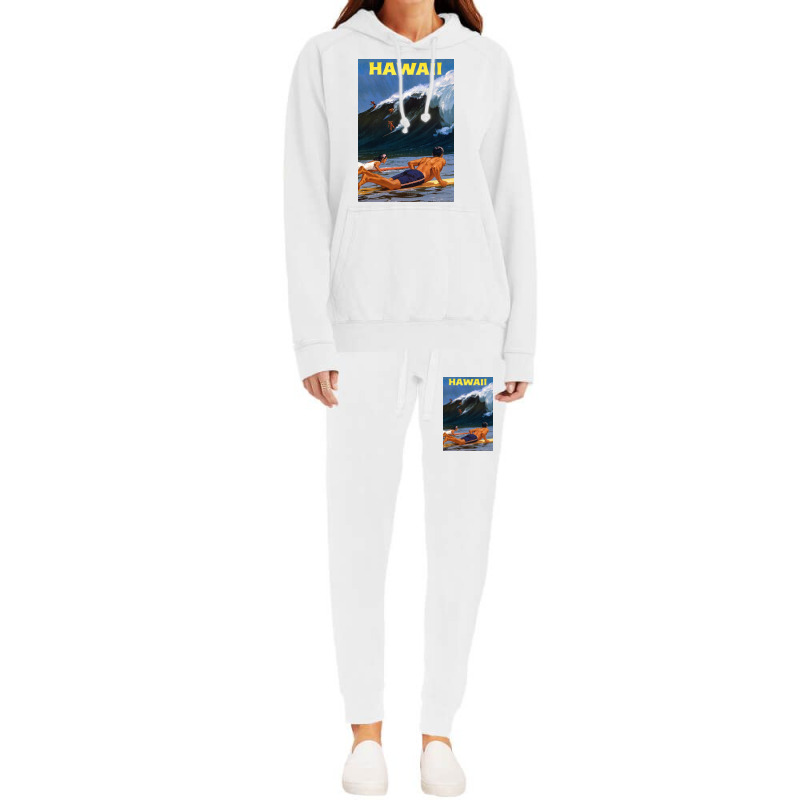 Hawaii Vintage Travel Poster Restored Hoodie & Jogger Set | Artistshot