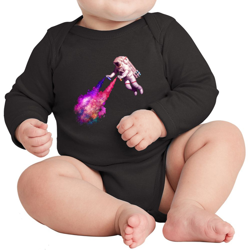 Shooting Stars - The Astronaut Artist Long Sleeve Baby Bodysuit | Artistshot