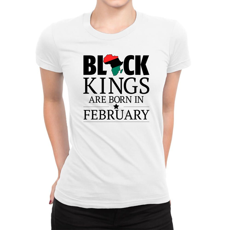 Black Kings Are Born In February For Light Ladies Fitted T-Shirt by autlu2024 | Artistshot