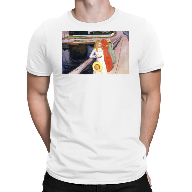 Edvards Girls On A Bridge 1900 T-shirt | Artistshot