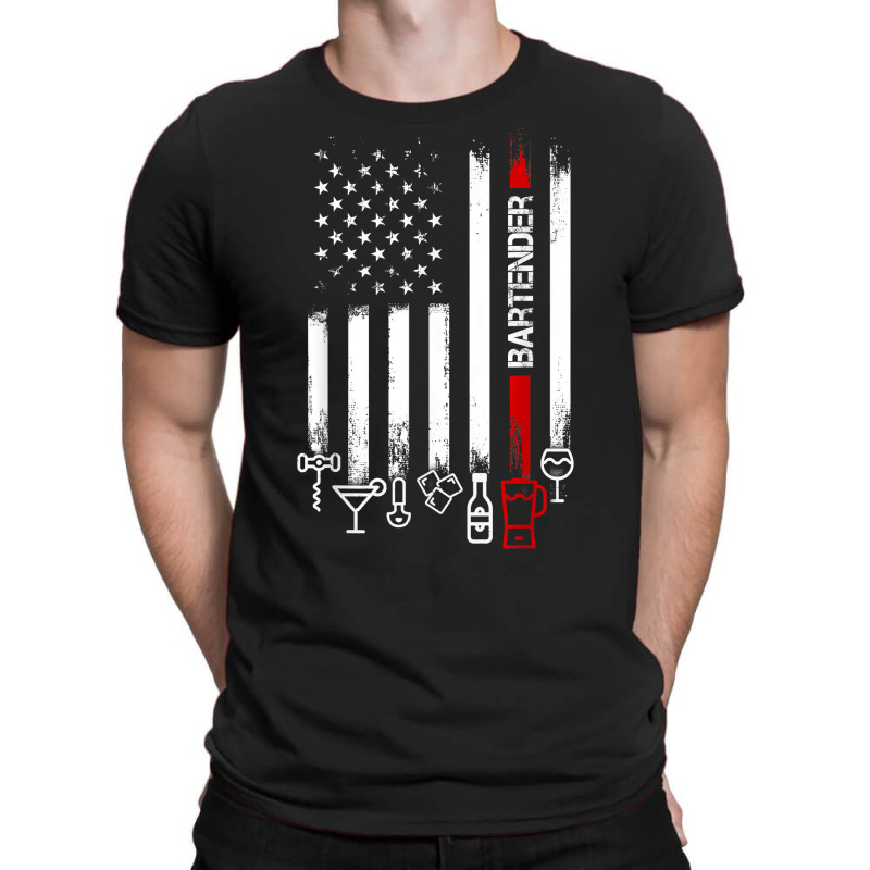 American Flag With Bartender Tshirt For Women Men Father T-shirt | Artistshot