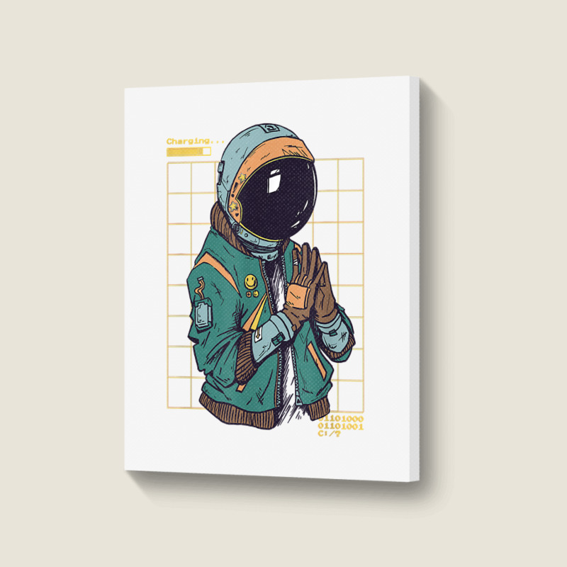 Astronaut Space Travel Retro Aesthetic Streetwear T Shirt Portrait Canvas Print | Artistshot