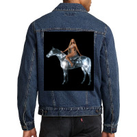 The Renaissance Horse And The Beauty Woman   Aesthetic Album Poster Men Denim Jacket | Artistshot