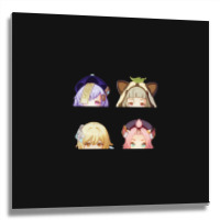 Mini Genshin Peekers Metal Print Square | Artistshot