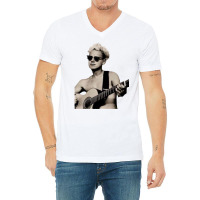 Matin Gore With A Guitar (transparent V-neck Tee | Artistshot