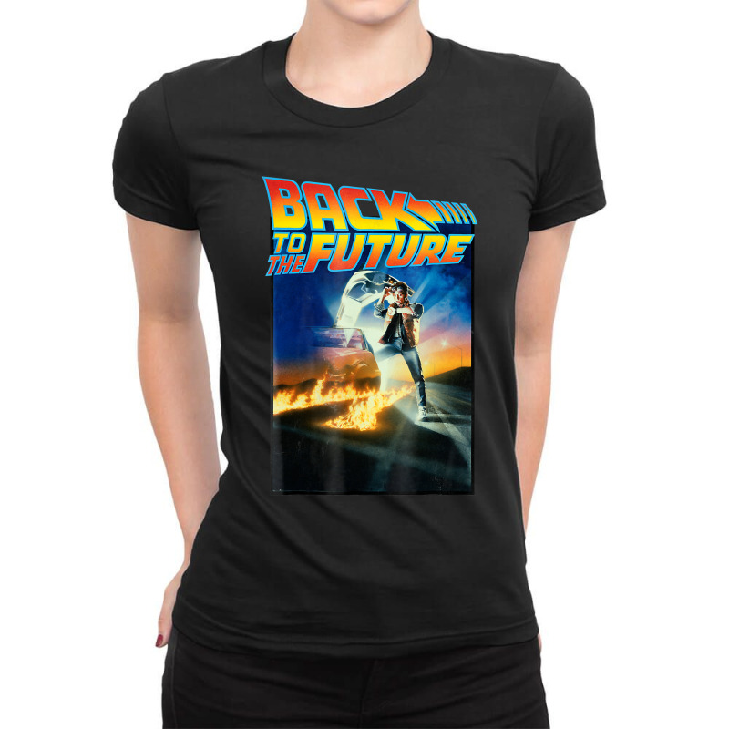 Back To Movie Poster Ladies Fitted T-Shirt by JoelJBerghoff | Artistshot