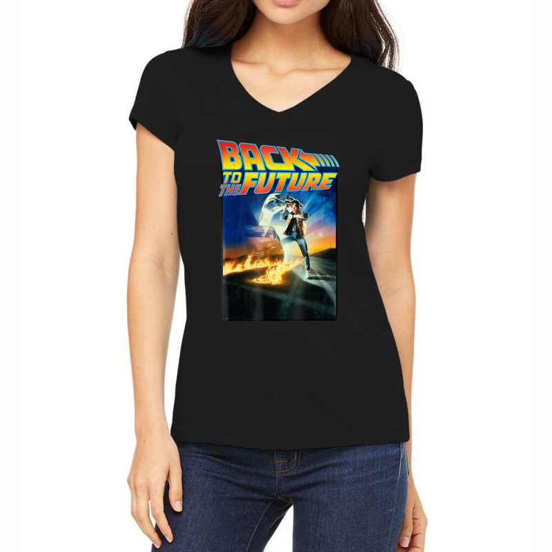 Back To Movie Poster Women's V-Neck T-Shirt by JoelJBerghoff | Artistshot