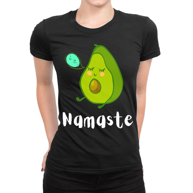 Namaste Meditation T  Shirt Sleeping Avocado , Meditation , Namaste Yo Ladies Fitted T-Shirt by sbraun223 | Artistshot