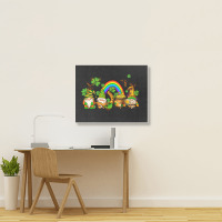 St Patricks Gnomes With Rainbow Landscape Canvas Print | Artistshot