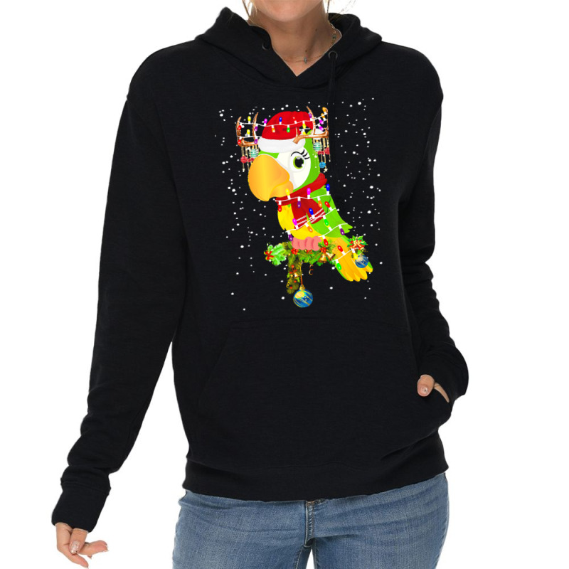 Funny Christmas Gift For Cat Lover T  Shirt Santa Parrot Gorgeous Rein Lightweight Hoodie | Artistshot