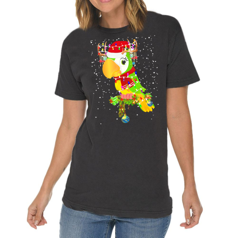 Funny Christmas Gift For Cat Lover T  Shirt Santa Parrot Gorgeous Rein Vintage T-shirt | Artistshot