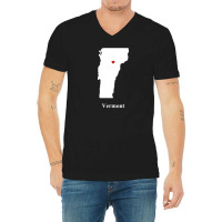 Vermont Love Map V-neck Tee | Artistshot