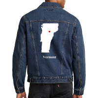 Vermont Love Map Men Denim Jacket | Artistshot