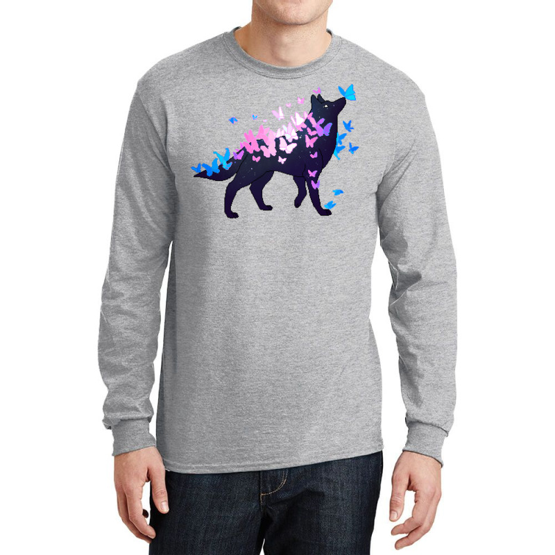 Transgender Pride Galaxy Wolf (requested) Long Sleeve Shirts by muingalivera | Artistshot