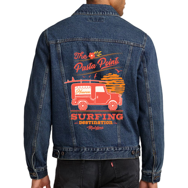 Pasta Point Beach Maldives Surfing Destination1 Men Denim Jacket | Artistshot