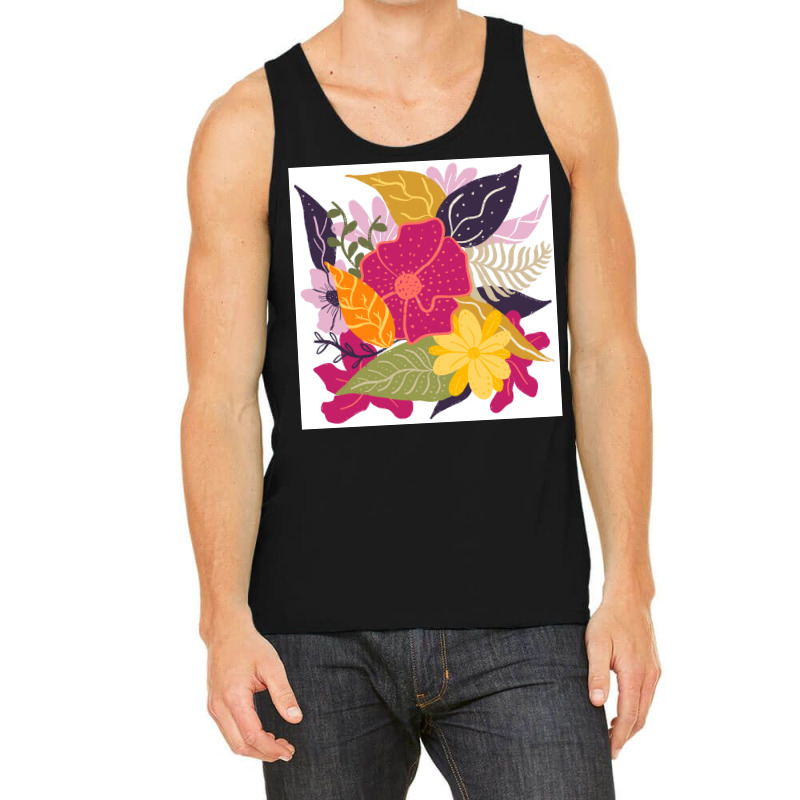 Modern Big Floral Composition Illustration Color Trend By Girly Trend Tank Top | Artistshot