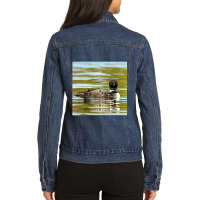 Loon On The Water 1 Ladies Denim Jacket | Artistshot