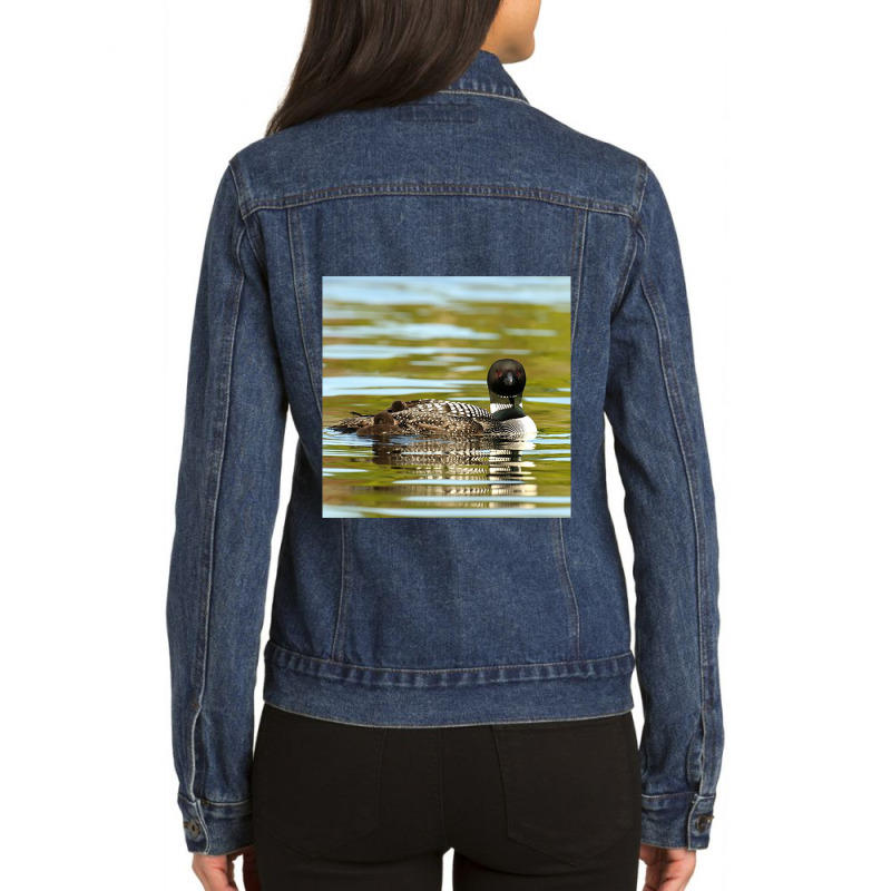 Loon On The Water 1 Ladies Denim Jacket by leminh | Artistshot