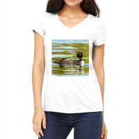 Loon On The Water 1 Women's V-neck T-shirt | Artistshot