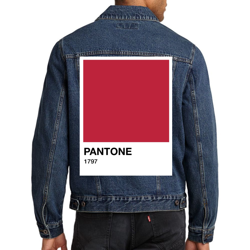 Pantone 1797 Poster Hippie Men Denim Jacket | Artistshot