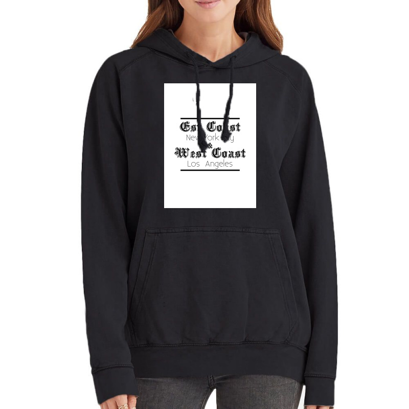 T Shirt East Coast West Caost Poster Red Vintage Hoodie | Artistshot