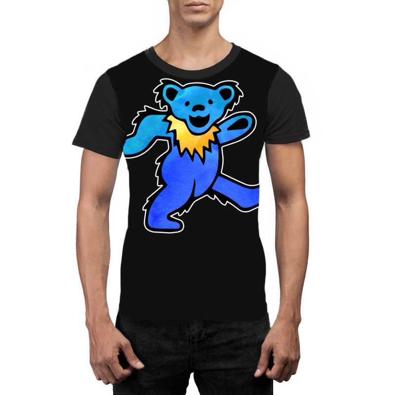 Blue Grateful Dancing Hippie Classic Rock Dead Bear Graphic T-shirt | Artistshot