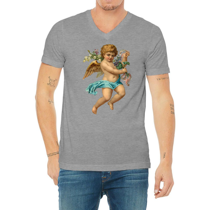 Vintage Cherub Angelic Angel V-Neck Tee by buddoxhardoe | Artistshot