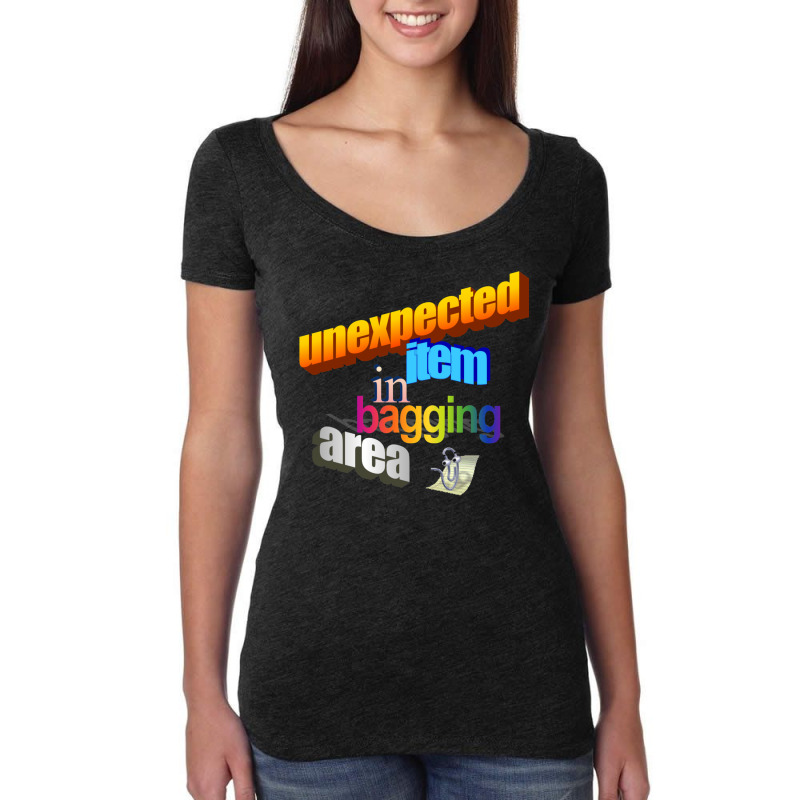 Unexpected Item In Bagging Area Wordart Women's Triblend Scoop T-shirt by hazrolmagedea | Artistshot