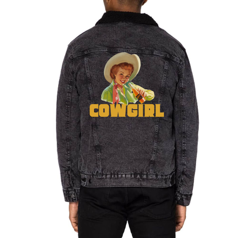 Vintage Cowgirl Unisex Sherpa-Lined Denim Jacket by buddoxhardoe | Artistshot